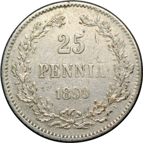 Монета 25 Пенни 1899 L Русская Финляндия