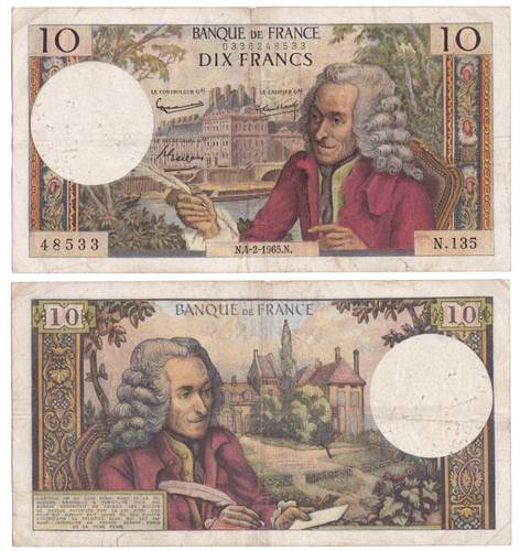 Банкнота 10 франков 1965 Франция