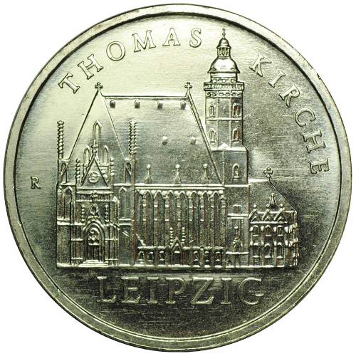 Монета 5 марок 1984 Томас Кирхе Германия ГДР