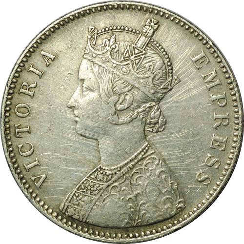 Монета 1 рупия 1885 Индия