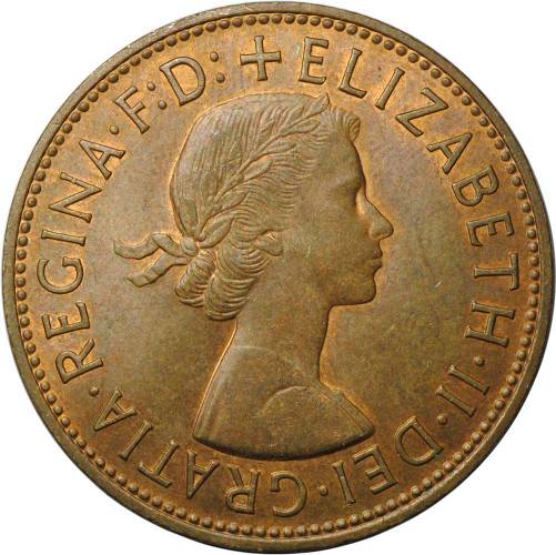 Монета 1 пенни 1969 Великобритания