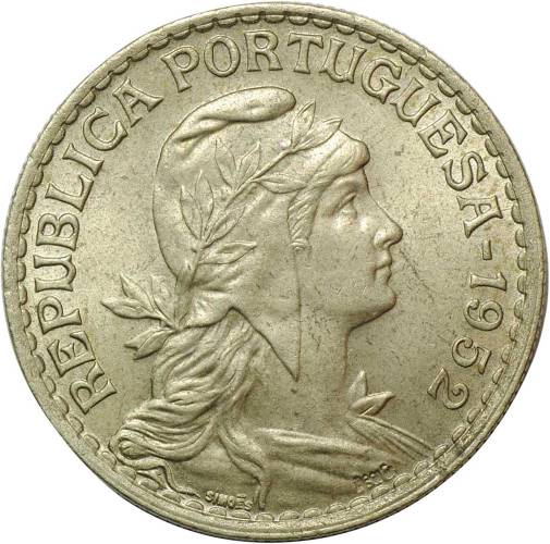 Монета 1 эскудо 1952 Азорские острова Португалия