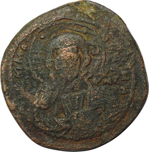 Монета Фоллис 1028-1034 Роман III Аргир Византийская Империя