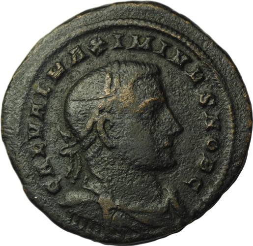 Монета Фоллис 312 Максимин Дайя, цезарь Римская Империя