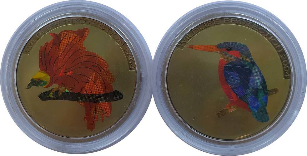 Набор 2 монеты 5 франков 2004 Сохранение животного мира Бельгийское Конго