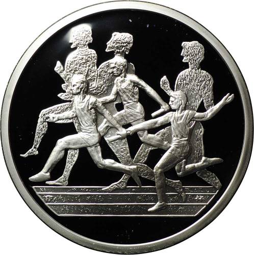 Монета 10 евро 2004 Эстафета Олимпиада Афина Греция