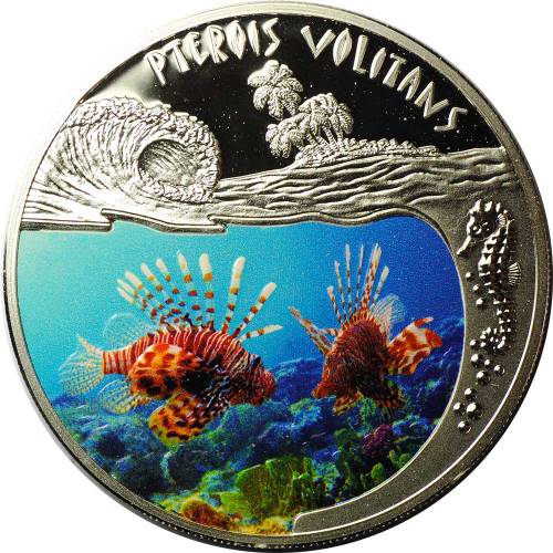 Монета 500 франков 2010 Рыба Крылатка-зебра (Pterois volitans) Руанда
