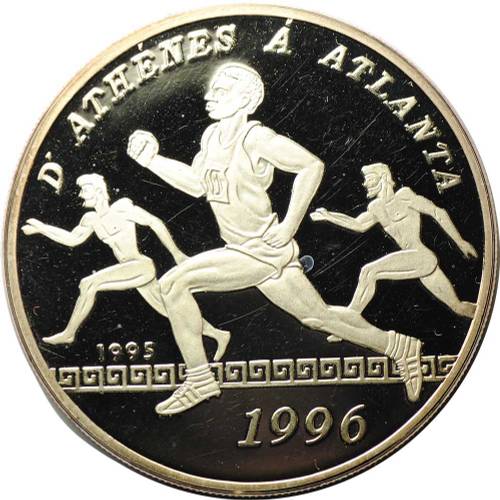 Монета 1000 франков 1995 Олимпиада Атланта 1996 Бенин