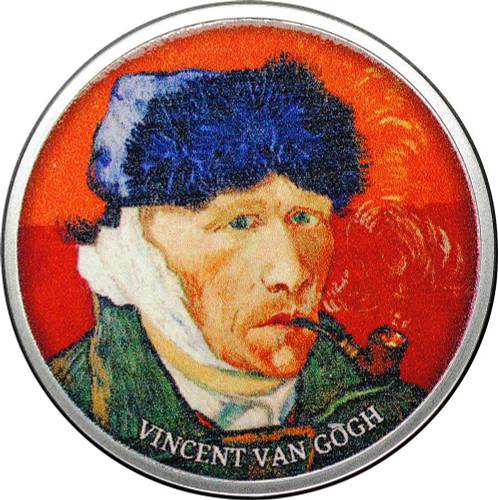Монета 500 франков 2017 Автопортрет Ван Гог Камерун