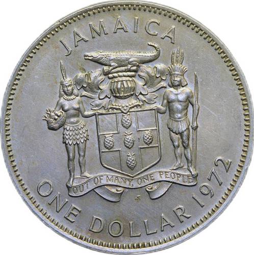 Монета 1 доллар 1972 Ямайка