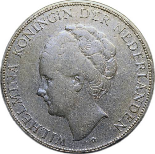 Монета 2 1/2 гульдена 1930 Нидерланды