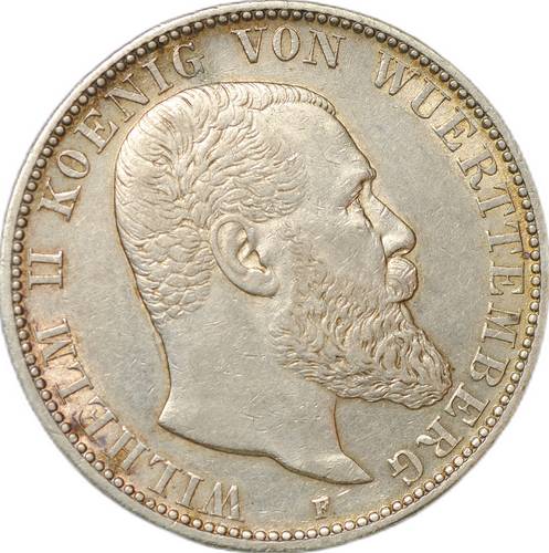 Монета 2 марки 1904 F Вюртемберг Германия