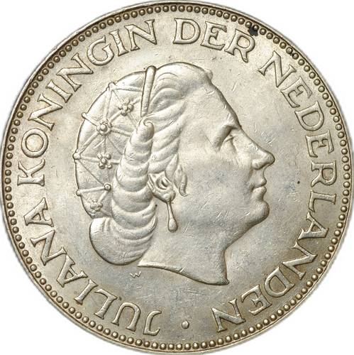 Монета 2 1/2 гульдена 1959 Нидерланды