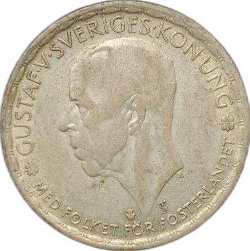 Монета 1 крона 1946 TS Швеция