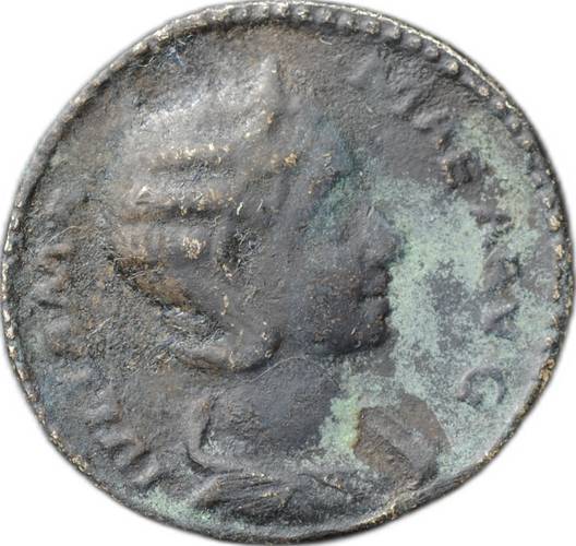 Монета Денарий Юлия Меза (218-224) Веста, лимесный Римская Империя
