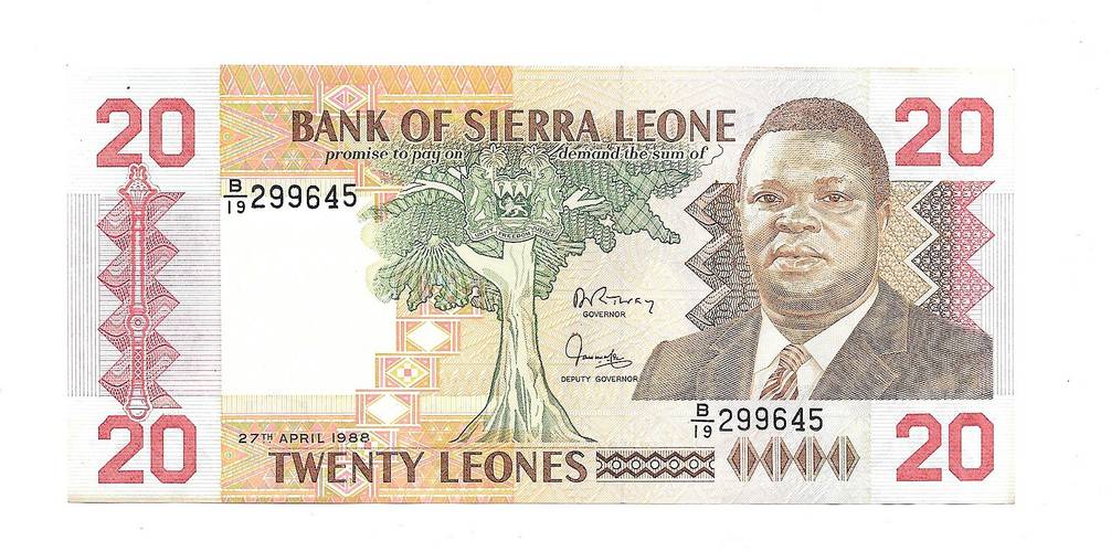 Банкнота 20 леоне 1988 Сьерра-Леоне