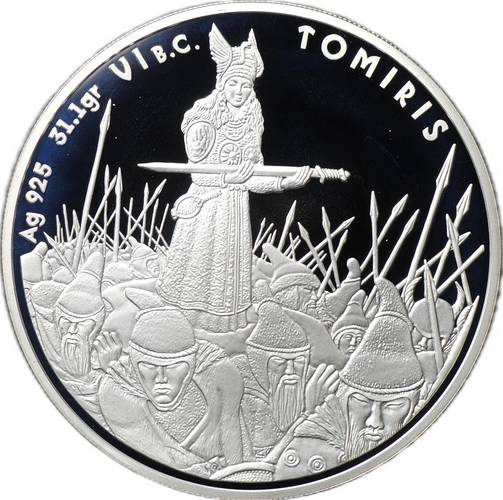Монета 100 тенге 2010 Великие полководцы - Томирис Казахстан