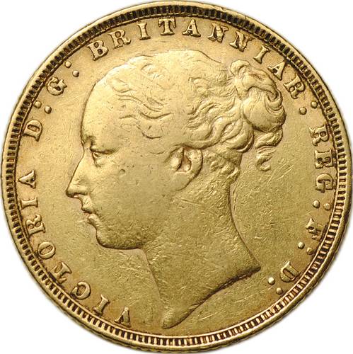 Монета 1 соверен (фунт) 1873 Св. Георгий Великобритания