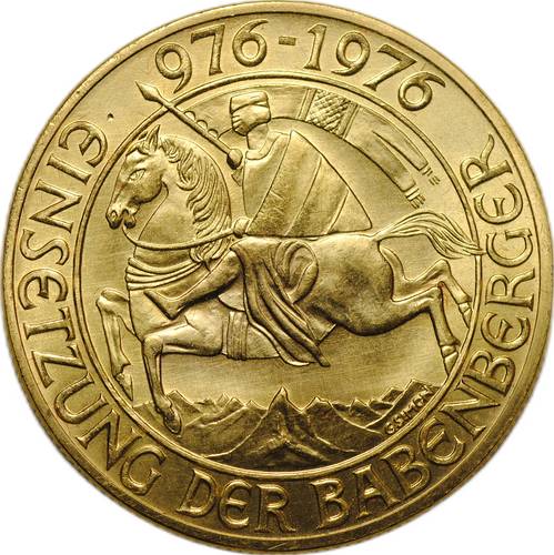 Монета 1000 шиллингов 1976 1000 лет династии Бабенбергов Австрия