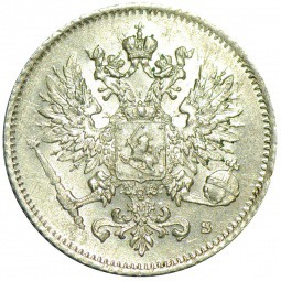 Монета 25 Пенни 1916 S Русская Финляндия