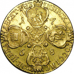 Монета 10 рублей 1768 СПБ TI портрет уже