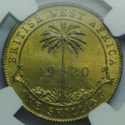 Монета 1 шиллинг 1920 Британская Западная Африка