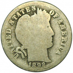 Монета 1 дайм 1892 США