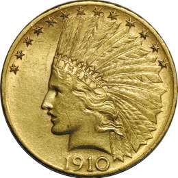 Монета 10 долларов 1910 США