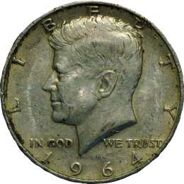 Монета 50 центов 1964 D США