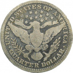 Монета 25 центов 1909 D США