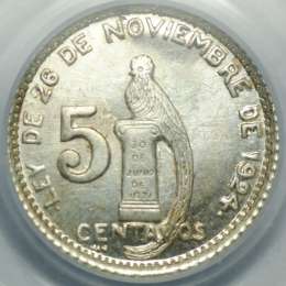 Монета 5 сентаво 1947 Гватемала