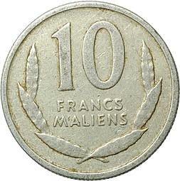 Монета 10 франков 1961 Мали