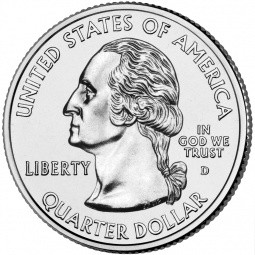 Монета 25 центов 2017 D США монумент острова Эллис 39-й парк