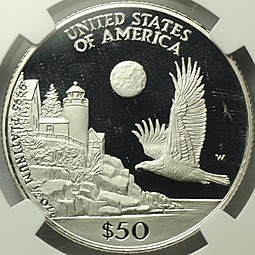 Монета 50 долларов 1998 Либерти платина США