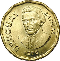 Монета 1 песо 1976 Уругвай