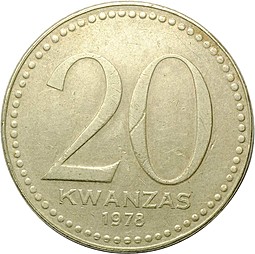 Монета 20 кванза 1975 Ангола