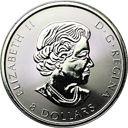 Монета 8 долларов 2016 Бизон Канада