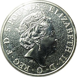 Монета 5 фунтов 2017 Звери Королевы - Грифон Эдуарда III Великобритания