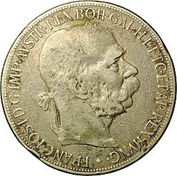Монета 5 крон 1900 Австрия