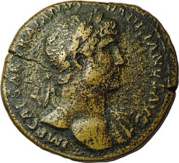 Монета Сестреций 117-138 Адриан Римская Империя