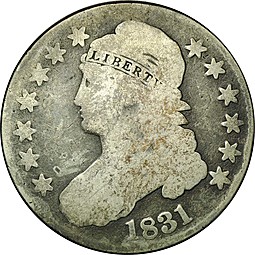 Монета 50 центов 1831 Capped Bust США