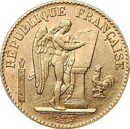 Монета 20 франков 1894 A Франция