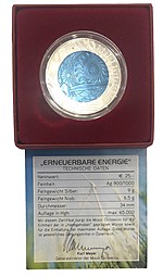 Монета 25 евро 2010 Возобновляемая энергия Ниобий Австрия