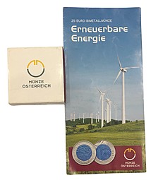 Монета 25 евро 2010 Возобновляемая энергия Ниобий Австрия