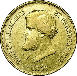 Монета 10000 реалов 1856 Бразилия