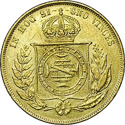 Монета 10000 реалов 1856 Бразилия