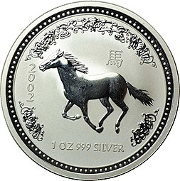 Монета 1 доллар 2002 Год лошади Лунар Австралия