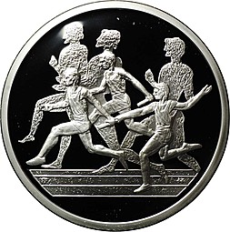 Монета 10 евро 2004 Эстафета Олимпиада Афина Греция
