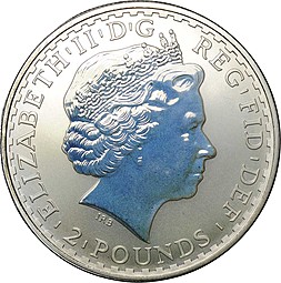 Монета 2 фунта 1999 Британия на колеснице Великобритания