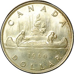 Монета 1 доллар 1960 Канада
